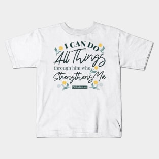 Philippians 4:13 White Ver Kids T-Shirt